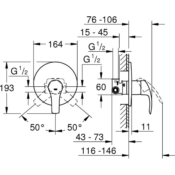 Смеситель для душа Grohe Eurosmart 33556002