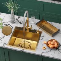 Кухонная мойка Roxen Simple 50 PVD зернистое золото