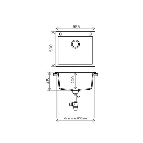 Кухонная мойка Tolero R-111 50x55.5 темно-бежевый