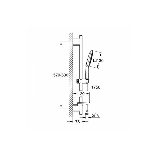 Душевой гарнитур Grohe Rainshower SmartActive Cube 130 26584LS0