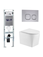 Унитаз с инсталляцией WeltWasser AMBERG 350 ST + NESENBACH 004 GL-WT + AMBERG RD-CR