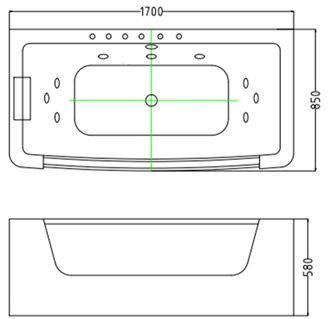 Ванна акриловая WeltWasser WW BULLEN 170/85 WT 170х85х58 г/м белая