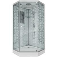 Душевая кабина Niagara Luxe NG-7701DW (90x90х210) низкий поддон(15см),дверь распашная,стенки серебро,3 места