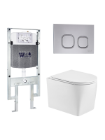 Унитаз с инсталляцией WeltWasser AMBERG 497 ST + NESENBACH 004 GL-WT + AMBERG RD-CR