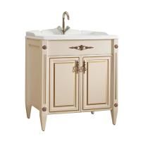 Тумба под умывальник Belux Империя напольная 85 Слоновая кость с золотой патиной