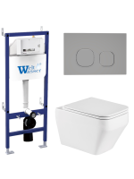 Комплект инсталляции с унитазом Weltwasser BAMBERG 460 + HOFBACH 041 GL-WT + BAMBERG CR