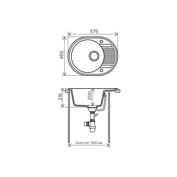 Кухонная мойка Tolero R-122 45.5x57.5 бежевый