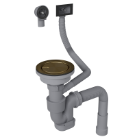 Сифон для одночашевой кухонной мойки с выпуском Reflexion Arno RX3001GD брашированное золото