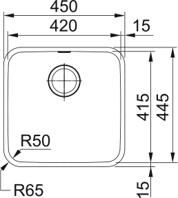 Кухонная мойка FRANKE 122.0689.805 из нержавеющей стали BELL ВСX 110-42 (стоп-вентиль в комплекте)