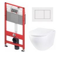 Комплект инсталляции TECEbase kit c кнопкой 9400413 и унитазом Roxen Antares 530185-01 Rimless Soft Close
