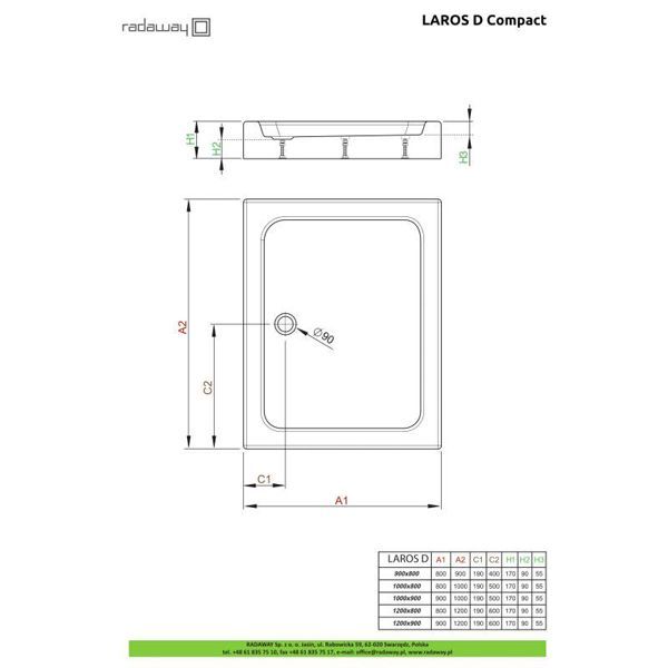Душевой поддон Radaway Laros D Compact 120x90 SLD91217-01