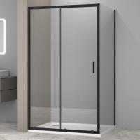 Душевой уголок AQUABATH ATLAS AB-11C-1280-2000-BK (120x80, черный матовый, прозрачное стекло)