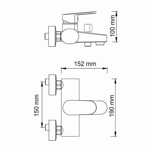 Смеситель для ванны с душем Wasserkraft Donau 5301