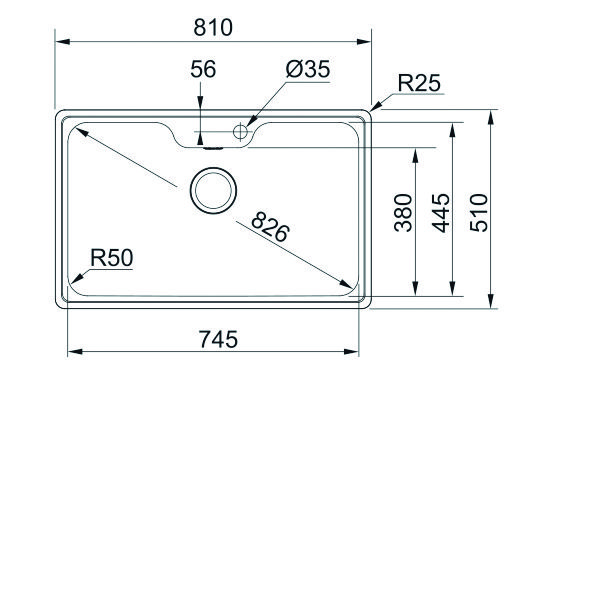 Кухонная мойка FRANKE 101.0689.879 из нержавеющей стали ВСX 610-81 TL (стоп-вентиль в комплекте)
