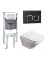 Комплект инсталляции с унитазом Weltwasser AMBERG 497 ST + HOFBACH 041 GL-WT + AMBERG RD-BL