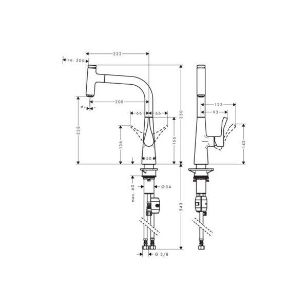 Смеситель для мойки Hansgrohe Metris Select 14857800