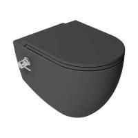 Унитаз подвесной безободковый ISVEA Infinity с функцией биде антрацит матовый 10NFS1005I-2C