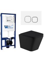 Комплект инсталляции с унитазом Weltwasser BAMBERG 525 + GELBACH 043 MT-BL + BAMBERG WT