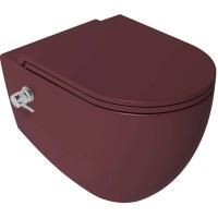 Унитаз подвесной безободковый ISVEA Infinity с функцией биде бордовый матовый 10NFS1005I-2R