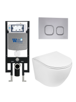Комплект инсталляции с унитазом Weltwasser AMBERG 497 + MERZBACH 041 XL GL-WT + AMBERG RD-CR