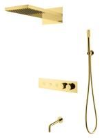 Встроенная душевая система Boheme Fusion с термостатом, GOLD с изливом, 131-2-G