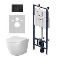 IS100238.801900 Инсталляция MasterFit с клавишей S черн мат с подвесным унитазом Like Aquaspin с сиденьем м/лиф