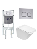 Унитаз с инсталляцией WeltWasser AMBERG 497 ST + ROTBACH 004 GL-WT + AMBERG RD-CR