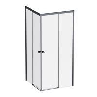 W94G-403-9090-BT1K X-joy Душевое ограждение AM.PM квадратное,раздвиж.двери 90x90 черный мат.
