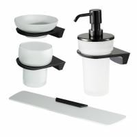 Комплект аксессуаров для ванной комнаты WasserKRAFT Glan (дозатор, мыльница, подстаканник, полка)