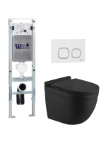 Комплект инсталляции с унитазом Weltwasser AMBERG 350 ST + HEIMBACH 043 MT-BL + AMBERG RD-WT