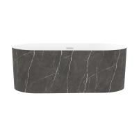 Акриловая ванна в наборе 4 в 1: отдельностоящая ванна, ножки, экран, слив-перелив Wellsee Chalice Perfection 230604001