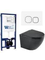 Комплект инсталляции с унитазом Weltwasser BAMBERG 525 + MERZBACH 043 MT-BL + BAMBERG WT