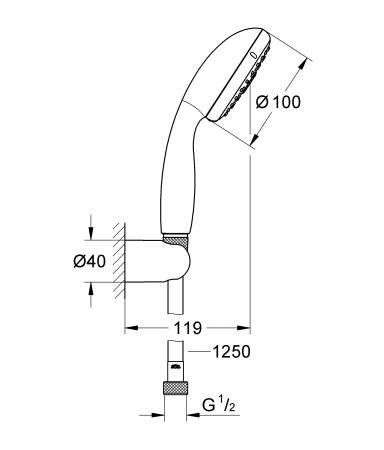 Душевой гарнитур Grohe New Tempesta 100 27799001