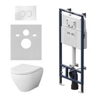 IS100101.701700 Инсталляция MasterFit с клавишей L глянц белый с подвесным унитазом Spirit V2.0 FlashClean с си