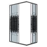Душевое ограждение Niagara Eco NG-1012-14QBLACK (120х80х190) прямоугольник,раздвижное,черный,стекло мозаика,1 место