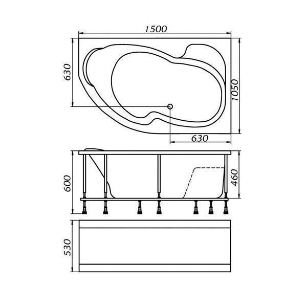 Ванна Marka One AURA 150x105 L