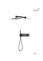 Панель VELIA B душевая встраиваемая из нержавеющей стали Ceruttispa CT10399, цвет черный