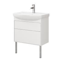 Тумба под умывальник Belux Клермонт напольная 70-02, белый глянцевый