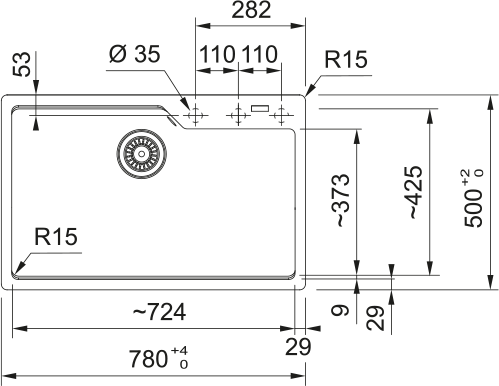 Кухонная мойка FRANKE 114.0741.506 из материала Fragranite UBG 610-72, грифельный серый (стоп-вентиль в комплекте)