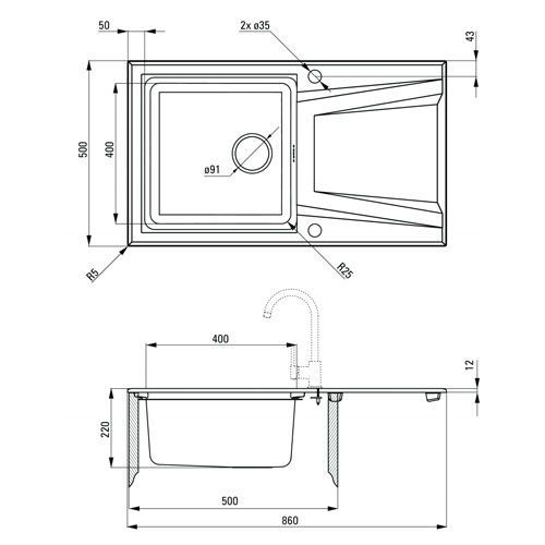 Кухонная мойка Deante Sink Prime ZSR G113