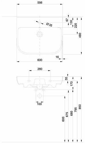 Умывальник Kolo Traffic L91160000 60 см