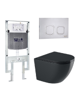 Комплект инсталляции с унитазом Weltwasser AMBERG 497 ST + MERZBACH 043 GL-BL + AMBERG RD-MT CR