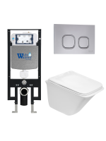 Унитаз с инсталляцией WeltWasser AMBERG 497 + ROTBACH 004 GL-WT + AMBERG RD-CR