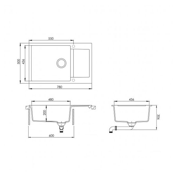 Кухонная мойка AquaSanita Tesa plus SQT 105 222 AW graphite