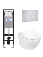 Комплект инсталляции с унитазом Weltwasser AMBERG 350 + MERZBACH 043 GL-WT + AMBERG RD-MT CR