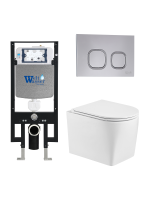 Унитаз с инсталляцией WeltWasser AMBERG 497 + NESENBACH 004 GL-WT + AMBERG RD-CR