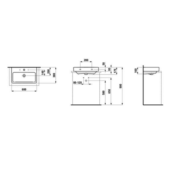 Раковина накладная Laufen Pro 8179590001041