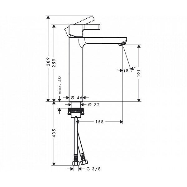 Смеситель для умывальника Hansgrohe Metris S 31026000