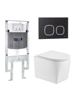 Унитаз с инсталляцией WeltWasser AMBERG 497 ST + NESENBACH 004 GL-WT + AMBERG RD-BL