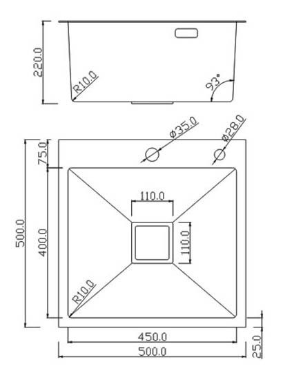 Мойка кухонная Roxen Simple 560220-50B 50x50 графит